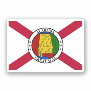 Alabama State Flag/überlagertes Staat Siegel Aufkleber
