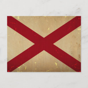 Alabama State Flag VINTAG. Postkarte