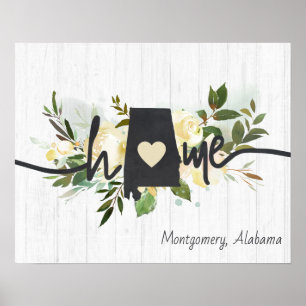 Alabama State Personalisiert Ihre Heimatstadt Rust Poster