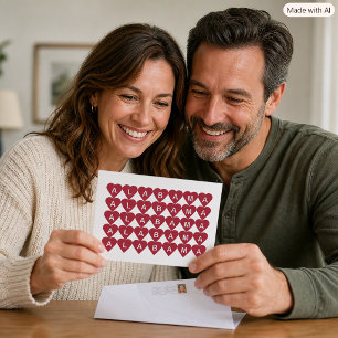 Alabama State Red Heart Muster Postkarte