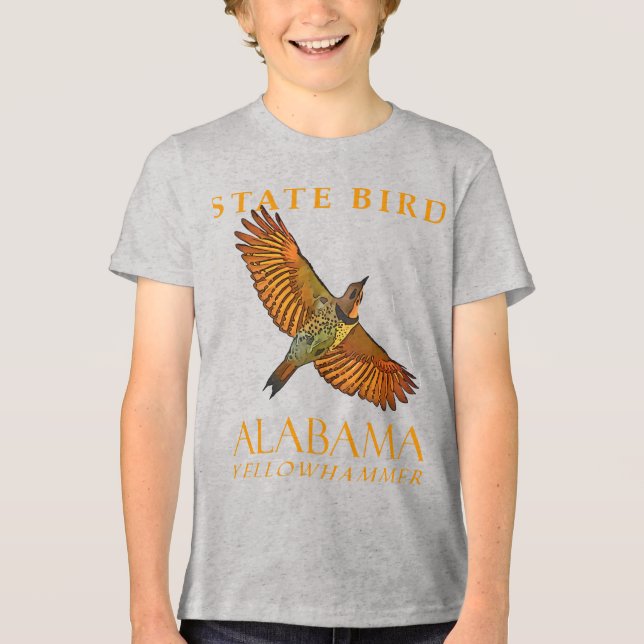 Alabama Territory Bird Der Jellowhammer Bird Tri-Blend Shirt (Vorderseite)