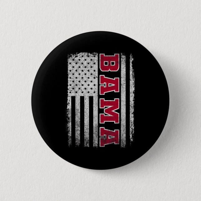 Alabama Throwback Patriotic Flag Design For Men Wo Button (Vorderseite)