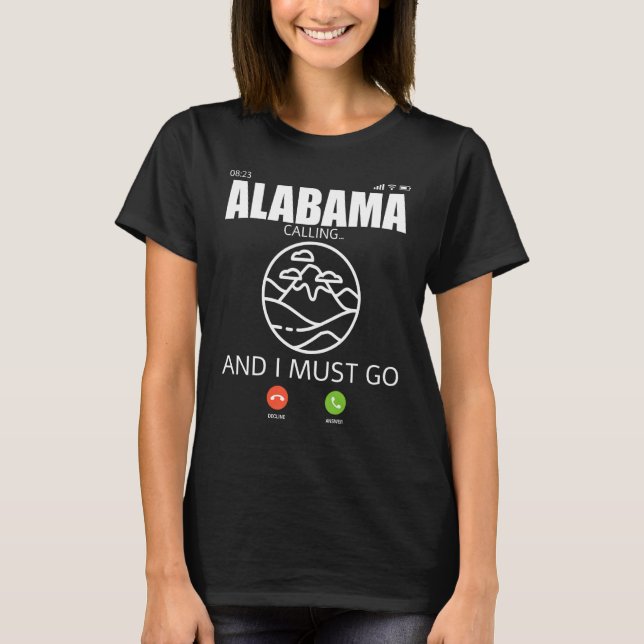 Alabama Travel Camp Vacation Trip Hiking And Backp T-Shirt (Vorderseite)