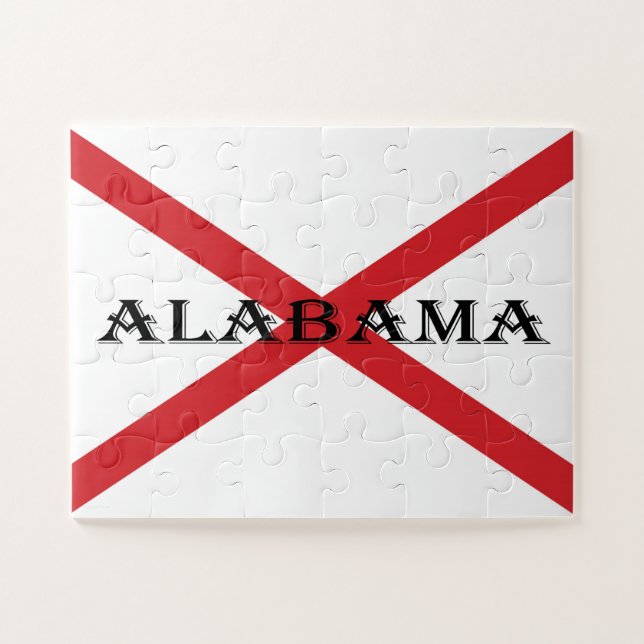 Alabama und Flag 11x14 30pc jpcnt Puzzle (Horizontal)