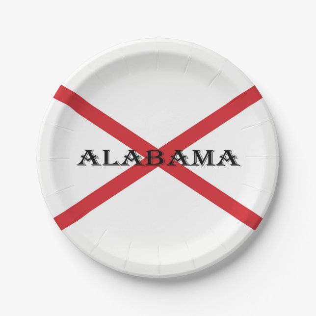 Alabama und Flag-Dokument Pappteller (Vorderseite)
