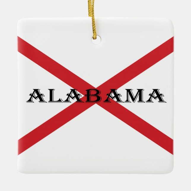 Alabama und Flag Square Ornament (Vorderseite)