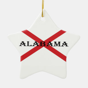 Alabama und Flag Star Ornament