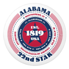 Alabama US Staat Red White Blue Typografy Keramikknauf