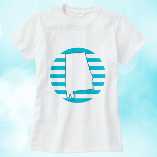 Alabama US Staat Retro Circle Blue T-Shirt