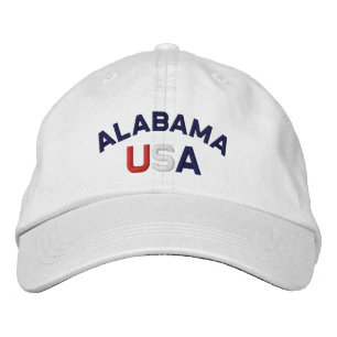 Alabama USA bestickt mit White Hat Bestickte Baseballkappe