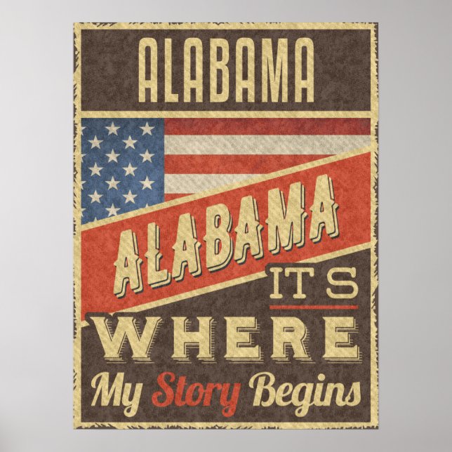 Alabama USA Flag Poster (Vorne)