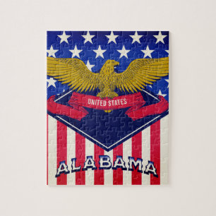 Alabama USA Flag Puzzle