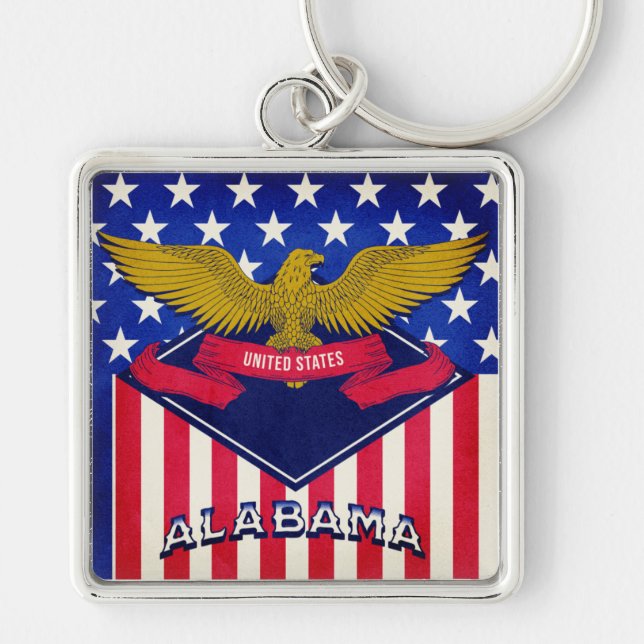 Alabama USA Flag Schlüsselanhänger (Vorne)