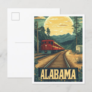 Alabama USA Kunst Vintage-Illustration Reise Postkarte