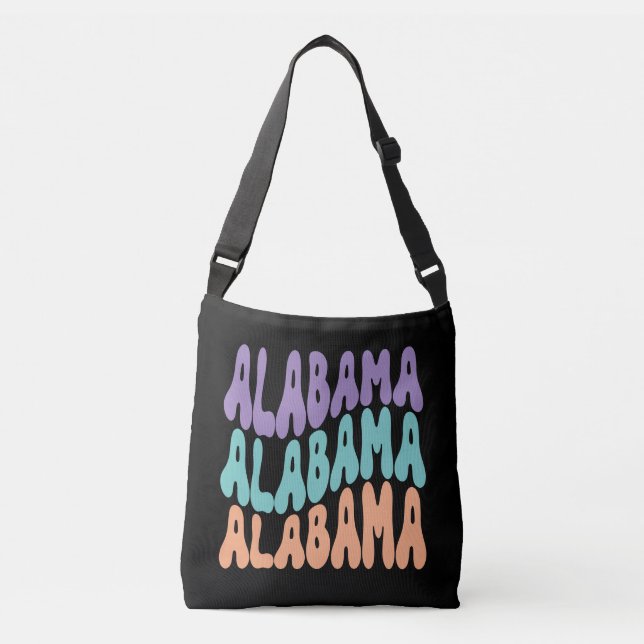 Alabama USA Staat Retrodesign Crossbody Bags Tragetaschen Mit Langen Trägern (Vorderseite)