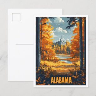 Alabama USA Vintage-Illustration Reise Postkarte