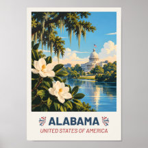 Alabama USA – Vintage-Reiseposter