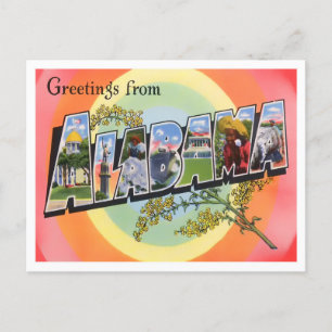 Alabama Vintag Big Letters Postcard Postkarte