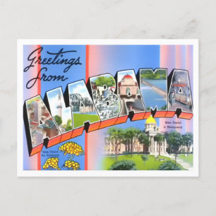 Alabama Vintag Big Letters Postcard Postkarte