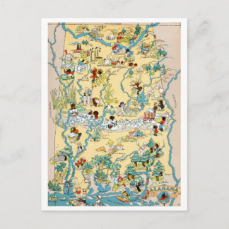 Alabama Vintag Map Postkarte