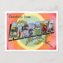 Alabama Vintage Große Buchstaben Postkarte