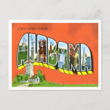 Alabama Vintage Große Buchstaben Postkarte
