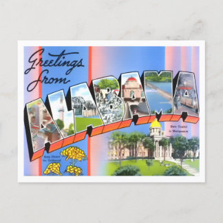 Alabama Vintage Große Buchstaben Postkarte
