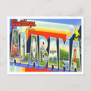 Alabama Vintage Große Buchstaben Postkarte