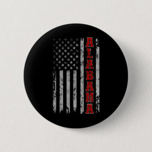 Alabama - Vintage patriotische Flagge der USA Button