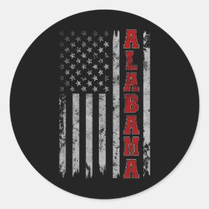 Alabama - Vintage patriotische Flagge der USA Runder Aufkleber