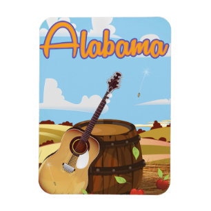 Alabama Vintage Reiseplakat Magnet