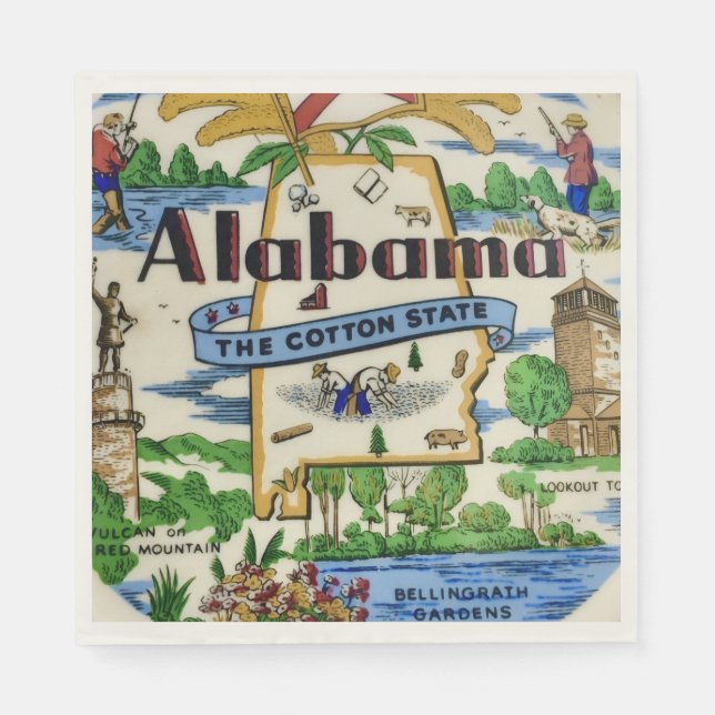 Alabama Wahrzeichen Party Serviette (Vorderseite)