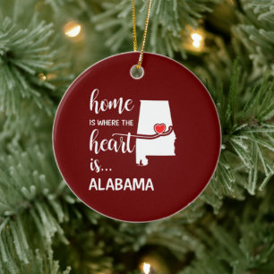 Alabama Zuhause ist das Herz Keramik Ornament