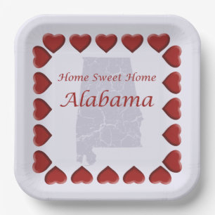 Alabama Zuhause Sweet Zuhause 9" Pappteller
