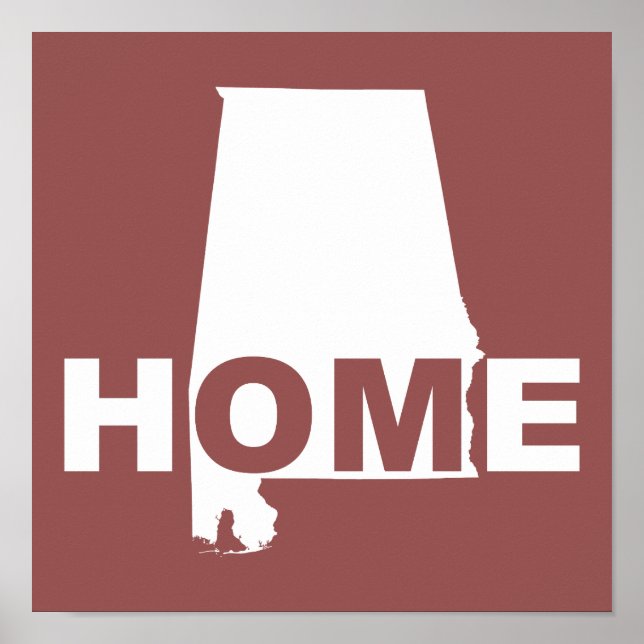 Alabama Zuhause weg vom Staat-Poster-Zeichen Poster (Vorne)