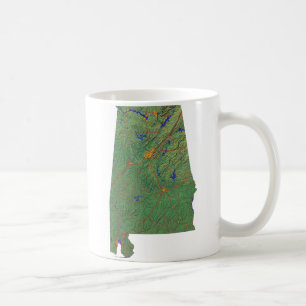 Alabaman Flag + Map-Tasse Tasse