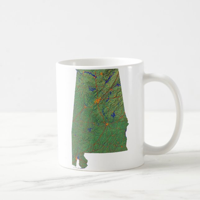Alabaman Flag + Map-Tasse Tasse (Rechts)