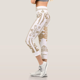 "Alabaster" Art Nouveau Capri Leggings
