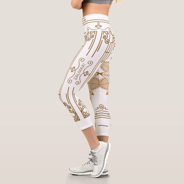 "Alabaster" Art Nouveau Capri Leggings (Links)