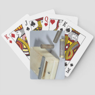 Alabaster box and bronze and silver seal huders spielkarten