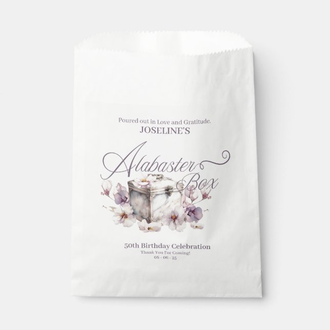 Alabaster Box Birthday Geschenktütchen (Vorderseite)