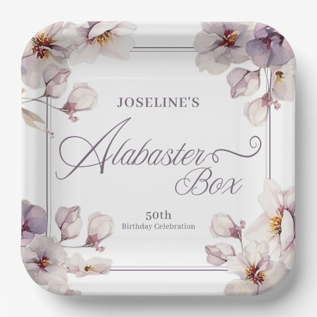 Alabaster Box Birthday Pappteller (Vorderseite)