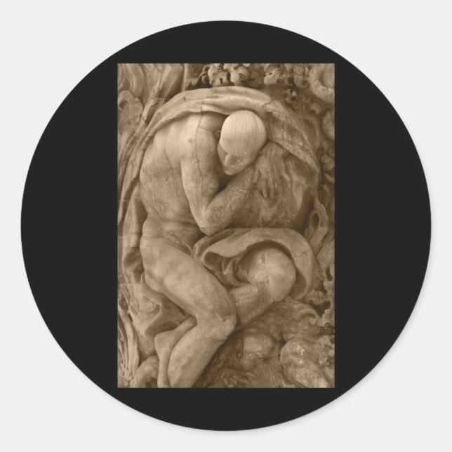 Alabaster Carving Valencia Farbsticker Runder Aufkleber (Vorderseite)