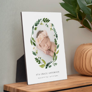 Alabaster Floral Baby Foto Fotoplatte