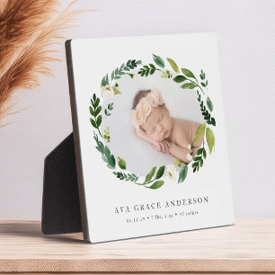 Alabaster Floral Baby Foto Fotoplatte