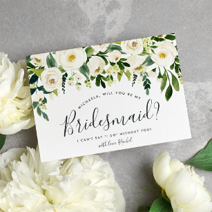 Alabaster Floral Be my Bridesmaid Card Einladung