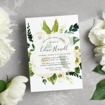 Alabaster Floral Bridal Dusche Einladung