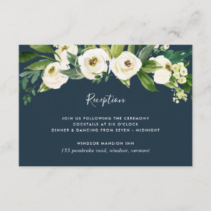 Alabaster Floral Empfang Card Begleitkarte