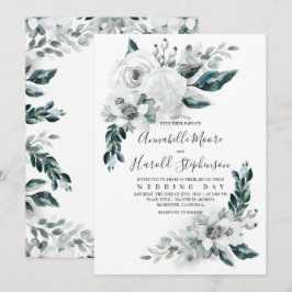 Alabaster Floral Greenery | Wasserfarbenhochzeit Einladung