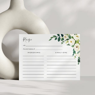 Alabaster Floral Rezept Card Postkarte